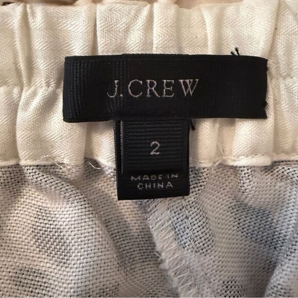 J. Crew Linen Blend Paperbag Waist Animal Print Pants - Picture 4 of 8